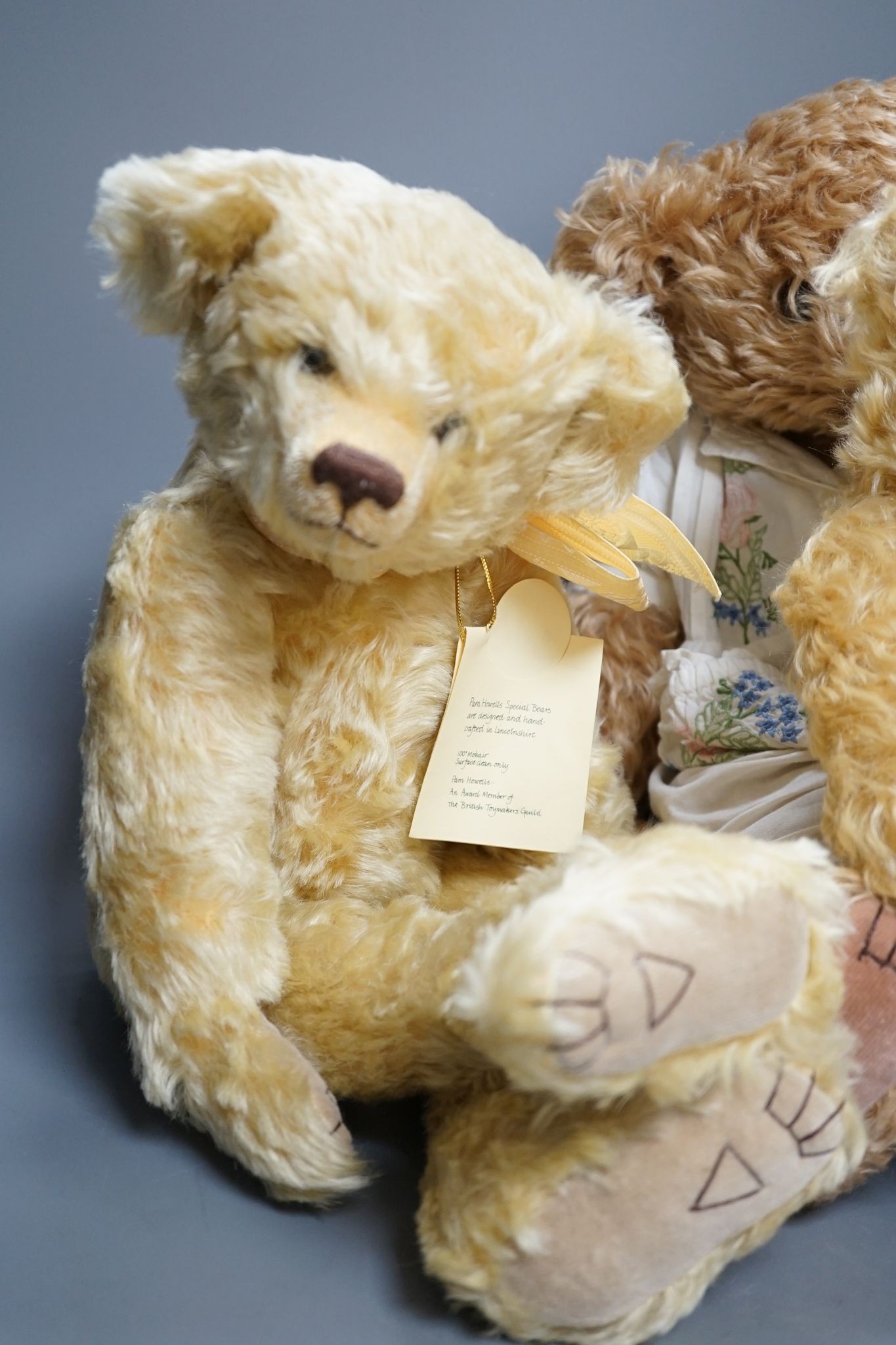 Five Pam Howells bears and one Clement bear